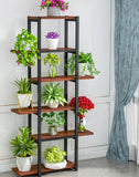 Floor mounted flower shelf living room display rack storage rack simple wooden shelf space saving